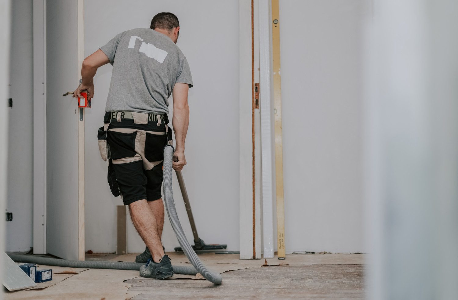 Construction cleaner at work in Australia