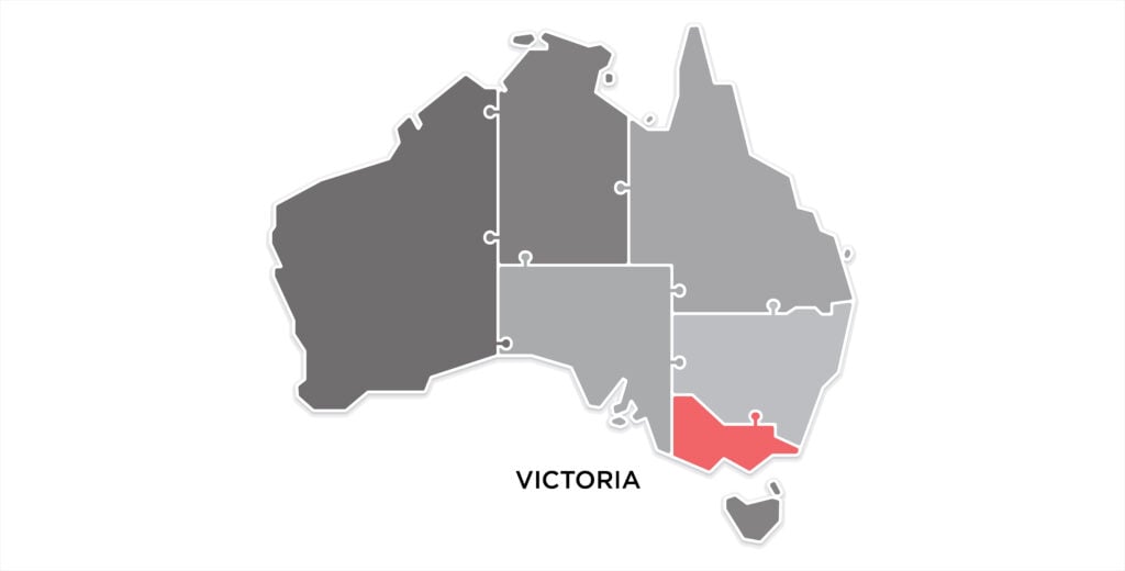 Map of Victoria, Australia