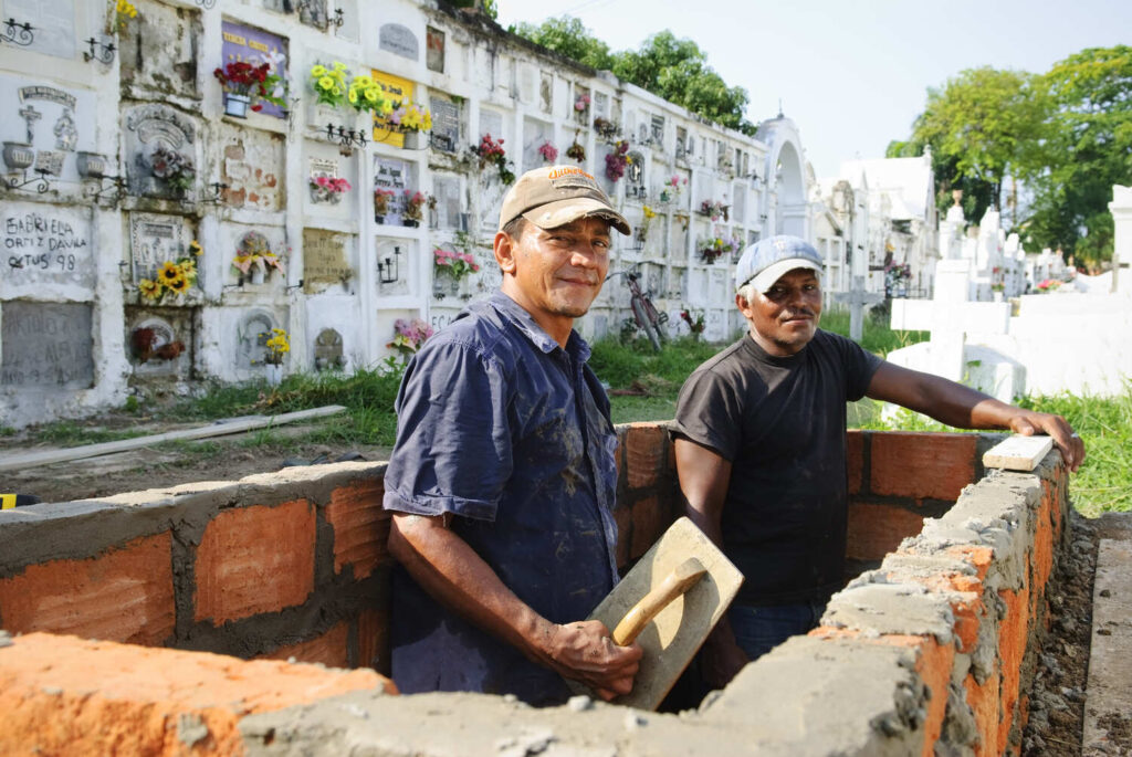 Cemetery labourers