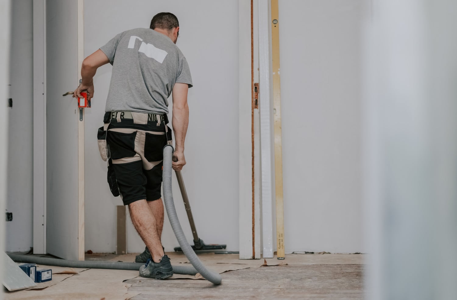 Construction cleaner at work in Australia
