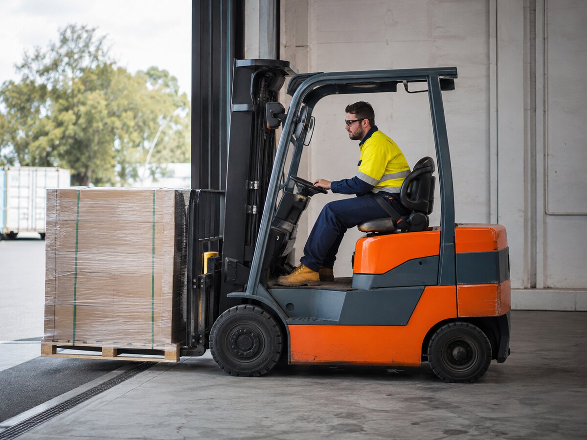 forklift operator doing a delivery