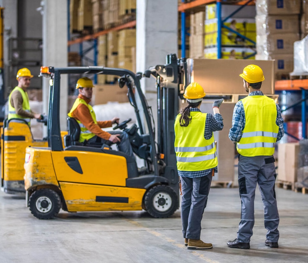forklift operators at a warehouse in Australia