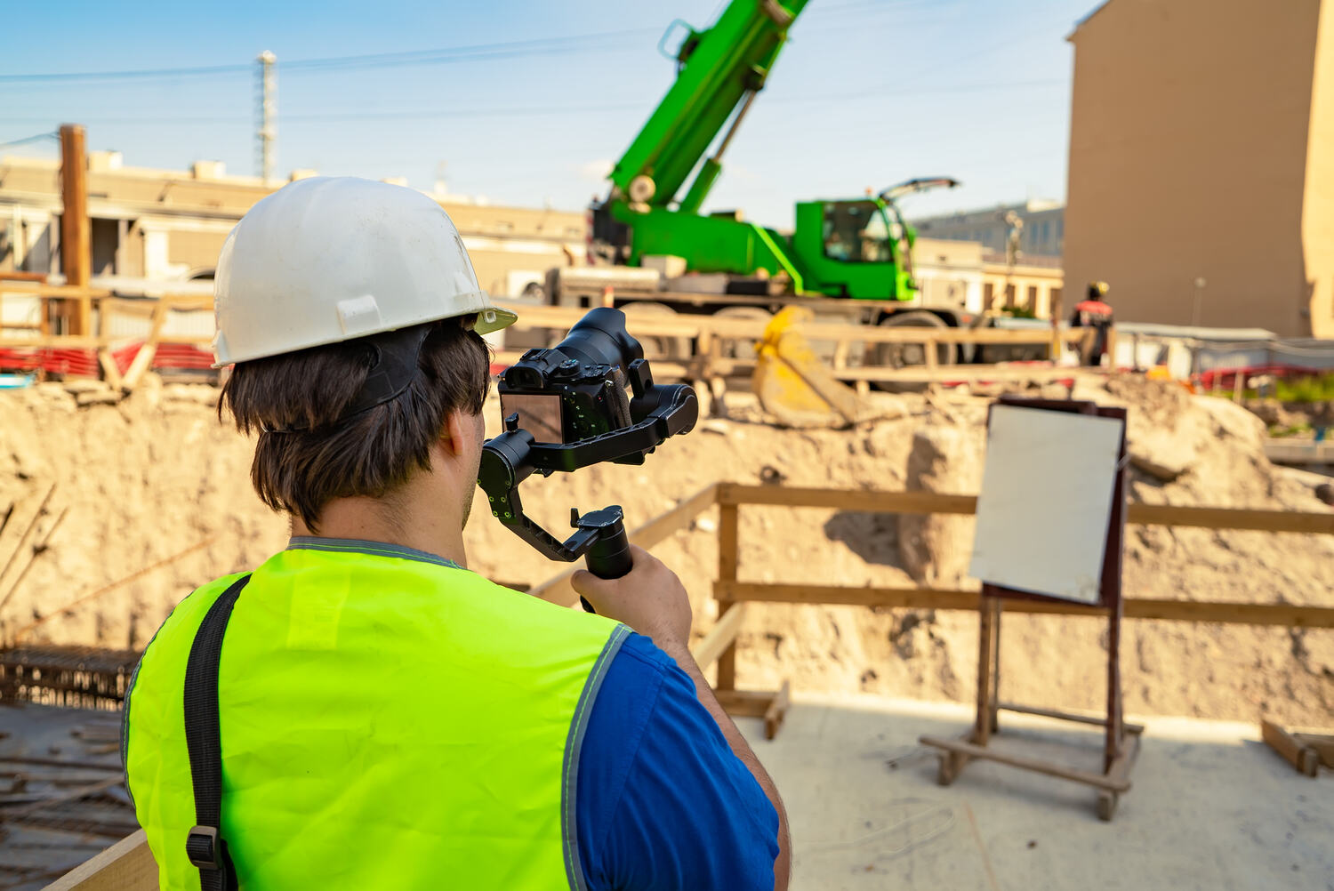 video crew at a construction site in Australia