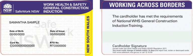 Example NSW White Card