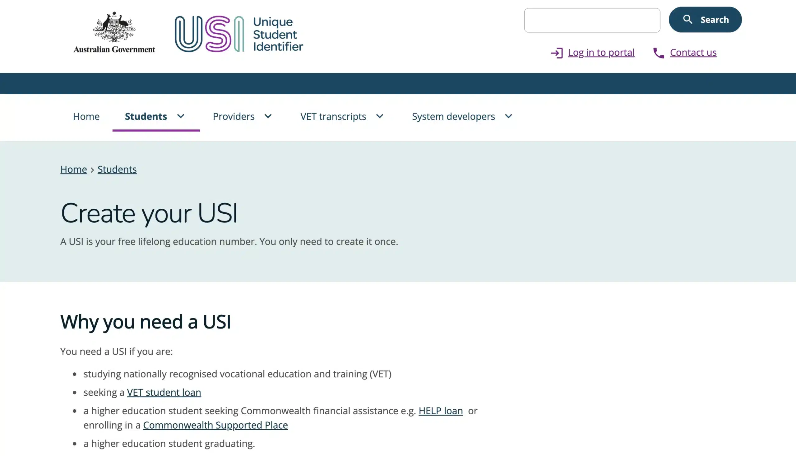 Create a USI