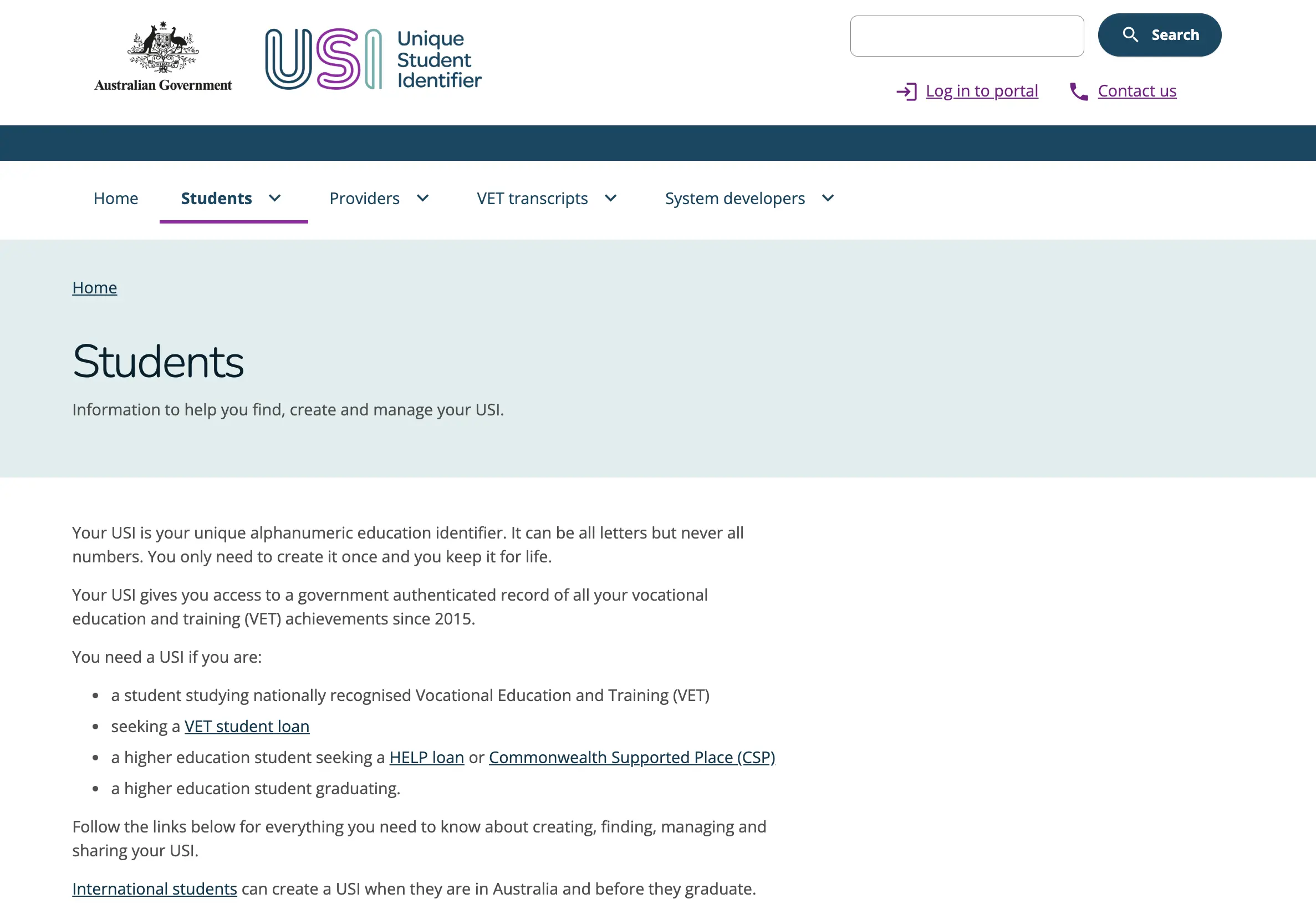 USI For students